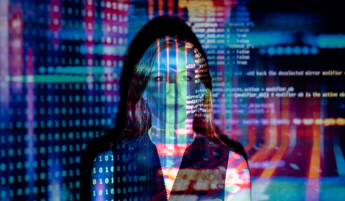 Streams of raw data converging and being refined into a structured, organized output